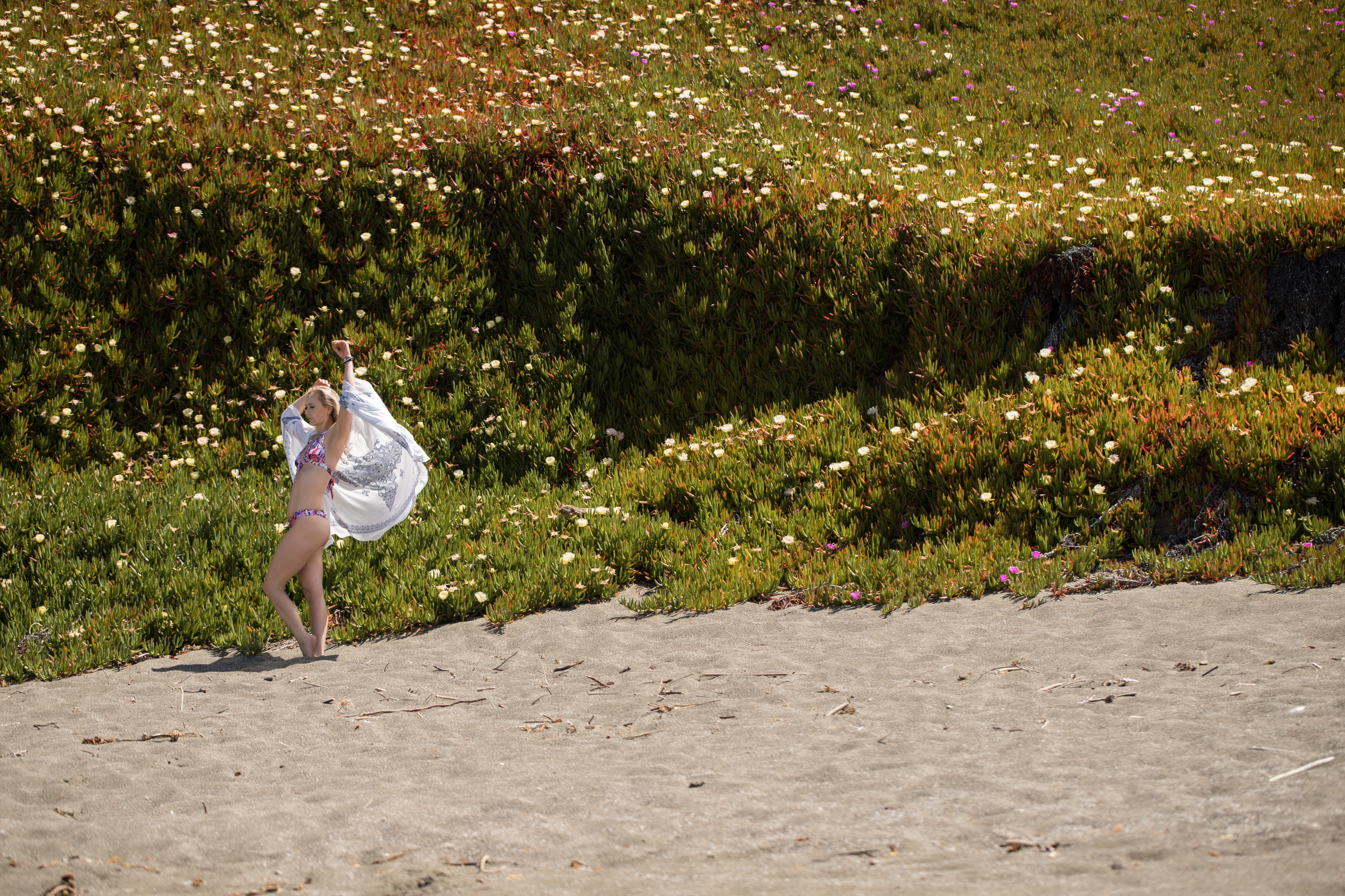 Sonoma coast floral wall swim wrap