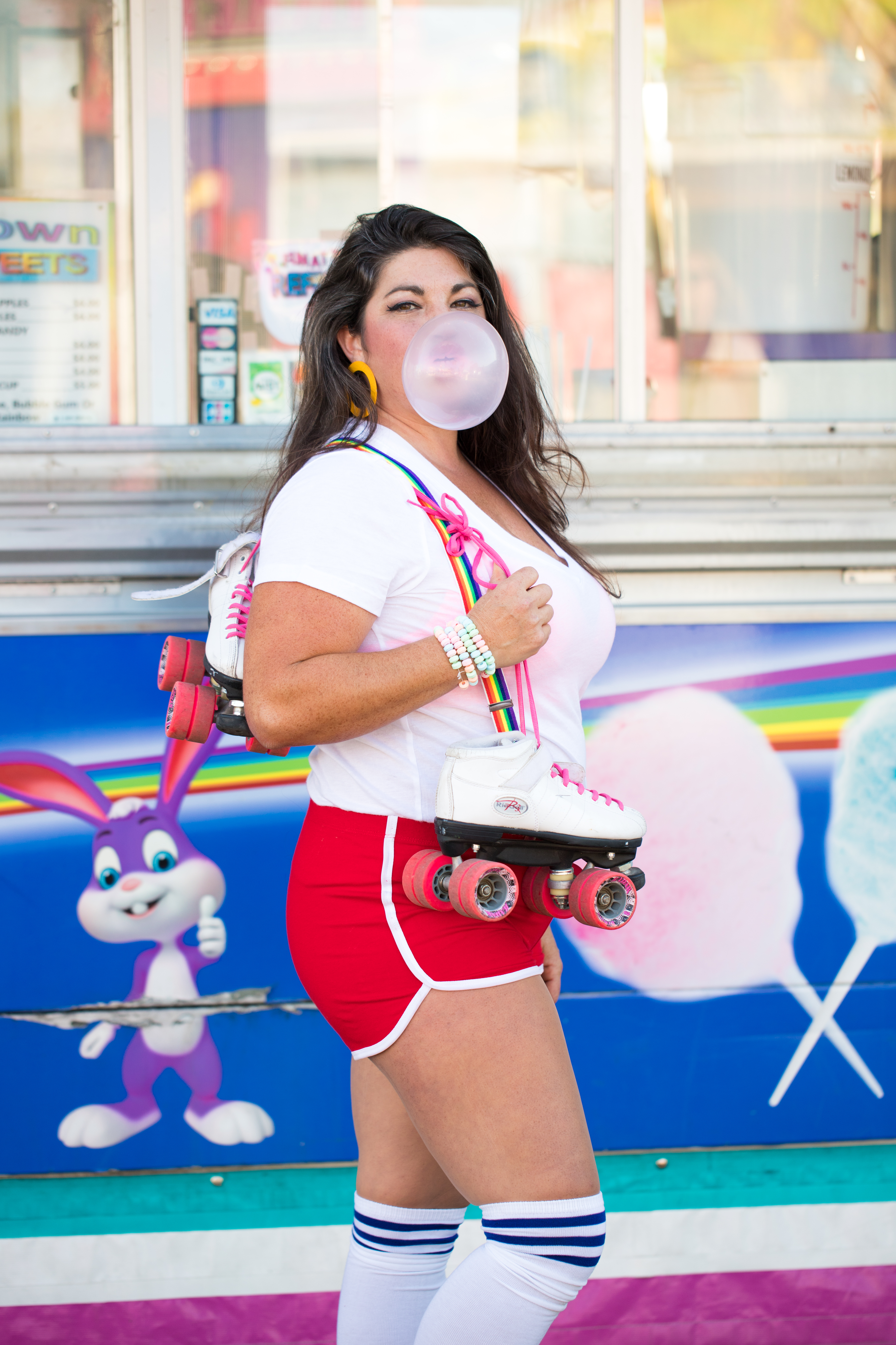 roller skates, retro, bright colors