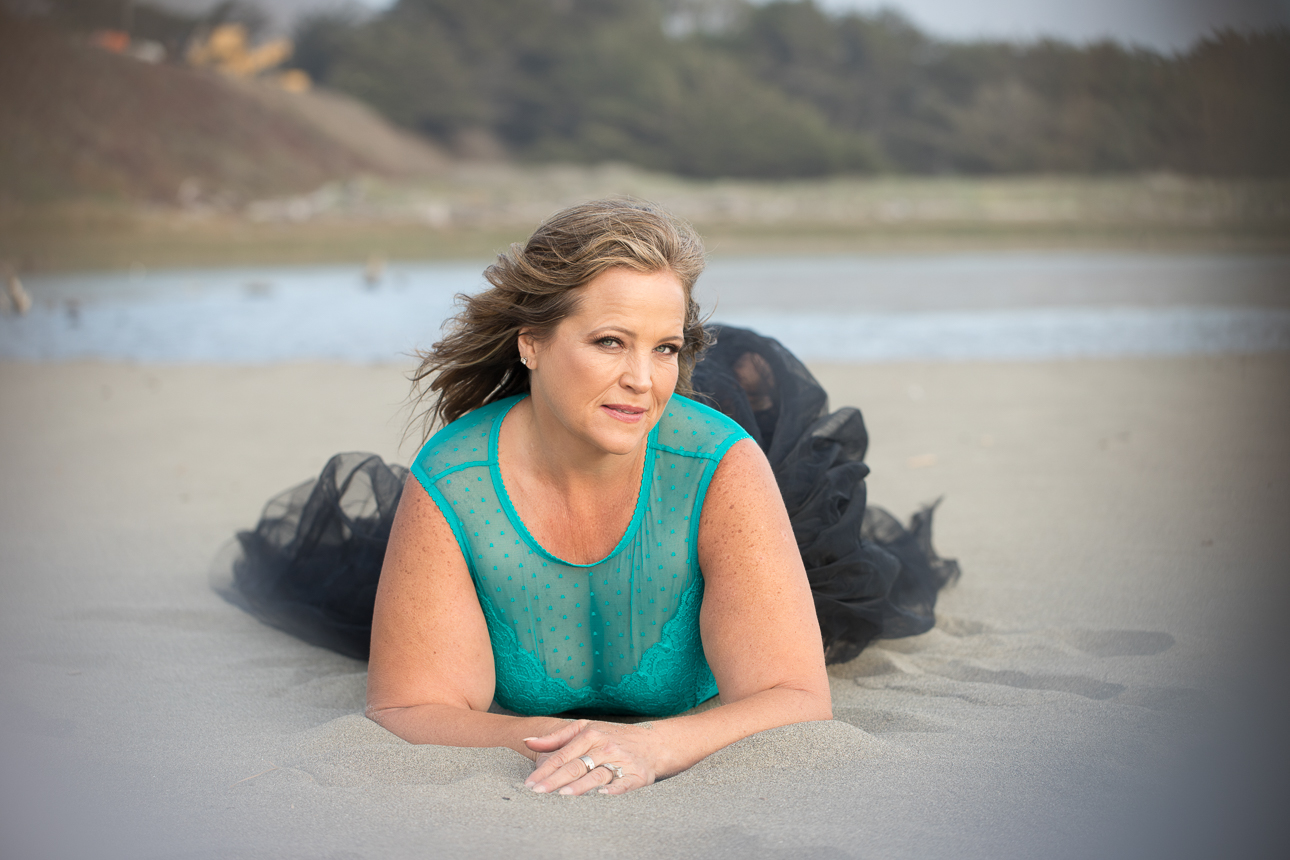 woman smiling on beach