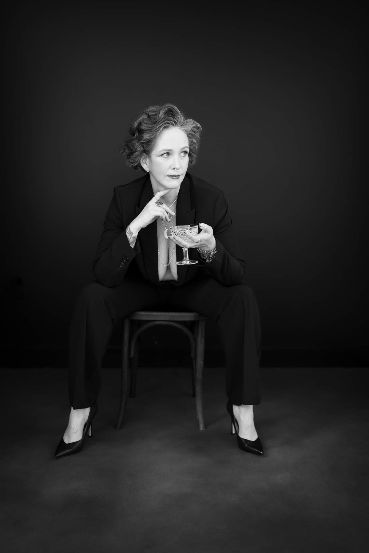 boss-babe-photoshoot woman holding champage